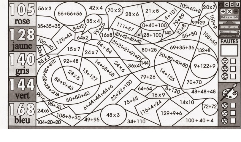 Coloriage Magique Ce2 Gros Calculs - Magique à imprimer